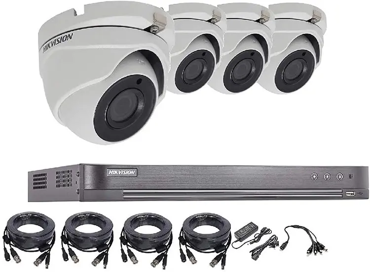 Hikvision 5MP wired CCTV system with 4 dome cameras, DVR and 1TB storage for home installation in London