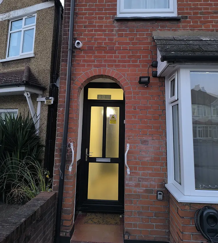 Home CCTV installation on terraced house in Tolworth KT6 Kingston