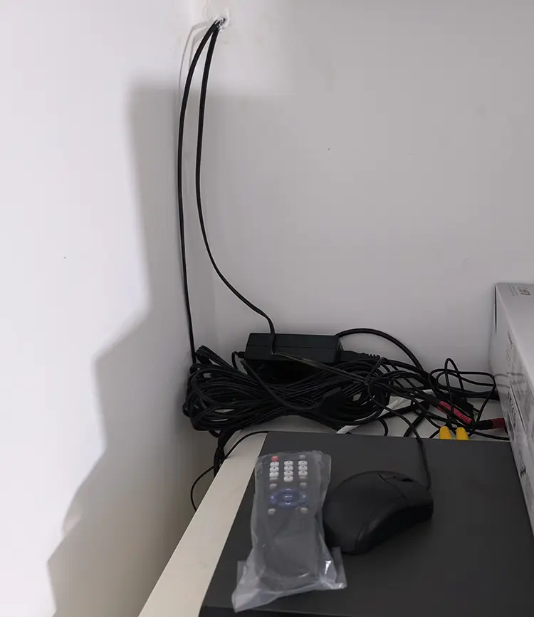 CCTV DVR recorder being installed and wired at residential property in Tolworth KT6