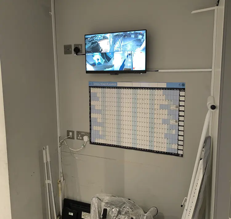 CCTV DVR and monitor installed in control room of commercial premises in Mitcham CR4