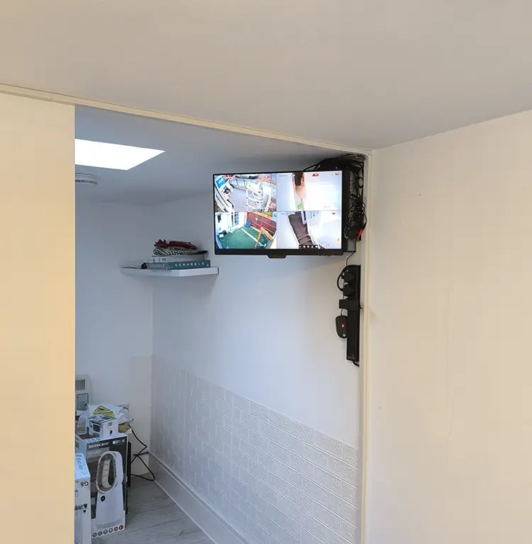 CCTV monitor showing live camera feed installed at residential property in Whitton TW2, Richmond — home security system by cctvcam.co.uk