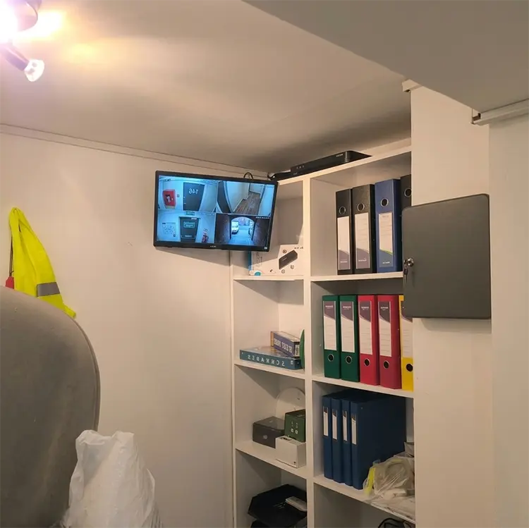 CCTV monitor displaying camera feeds in office in Twickenham TW1