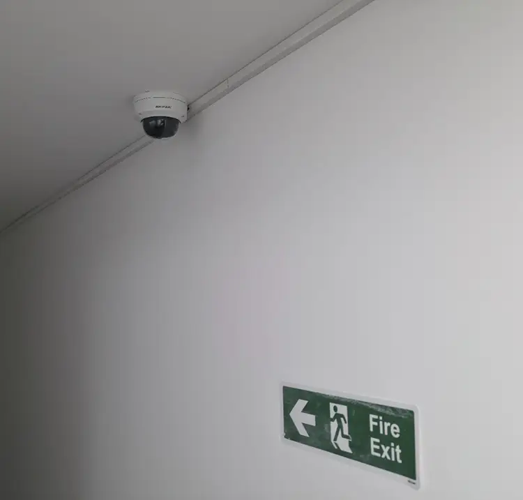 Commercial CCTV dome camera installed on ceiling in Clapham Junction SW11 — professional security installation by cctvcam.co.uk