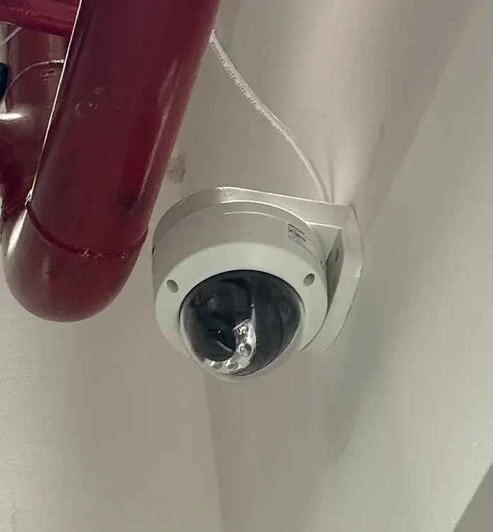 Dome CCTV camera installed in commercial property in Surbiton KT6