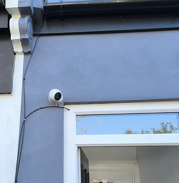 Home CCTV installation in Croydon — exterior dome camera fitted on residential property