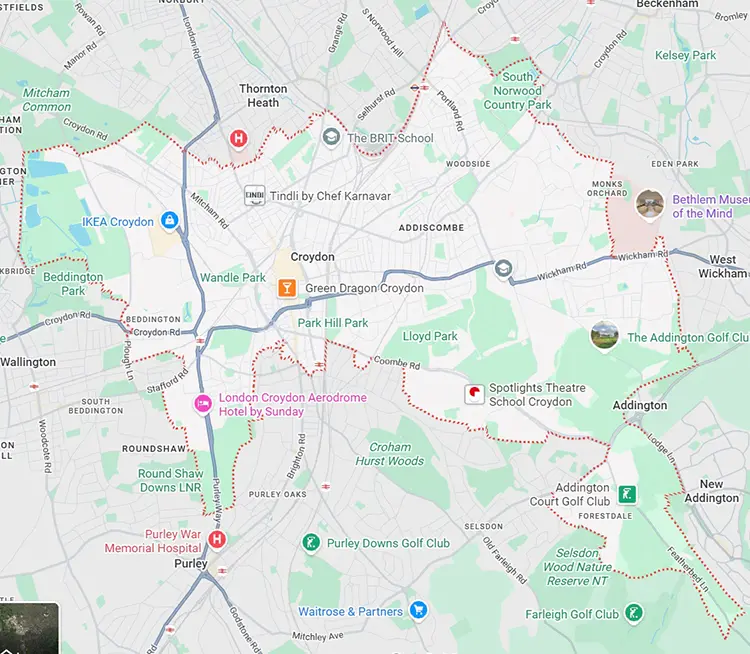 Map of London Borough of Croydon – Home CCTV Installation Service Area