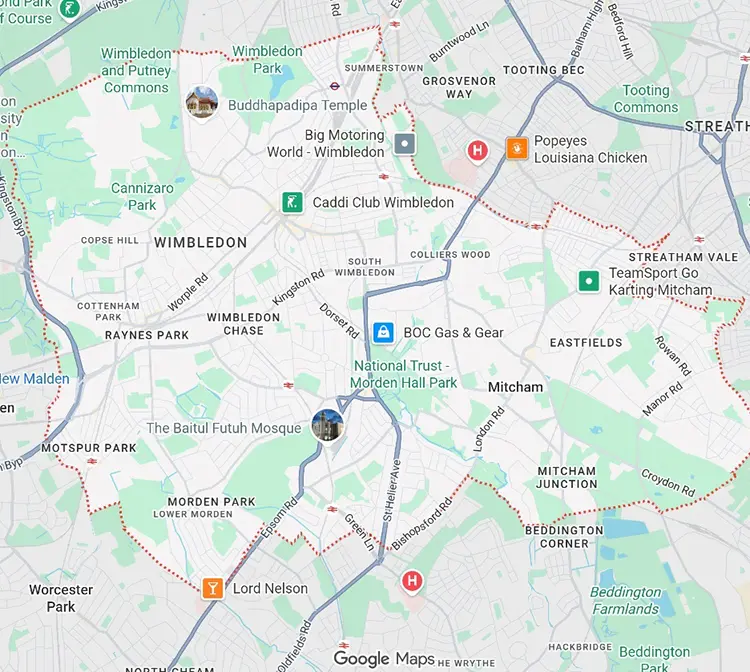 Map of London Borough of Merton – Home CCTV Installation Service Area
