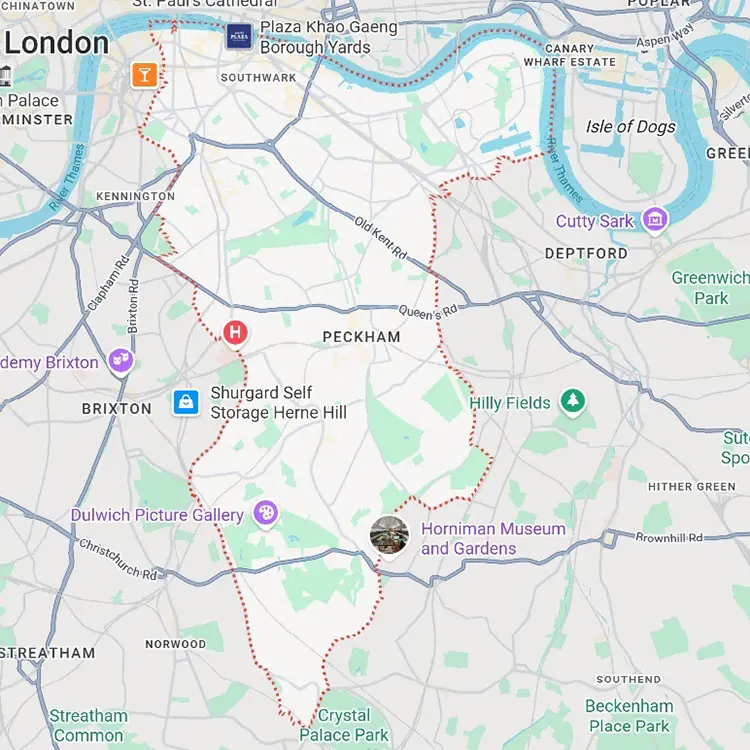 Map of London Borough of Southwark – Home CCTV Installation Service Area