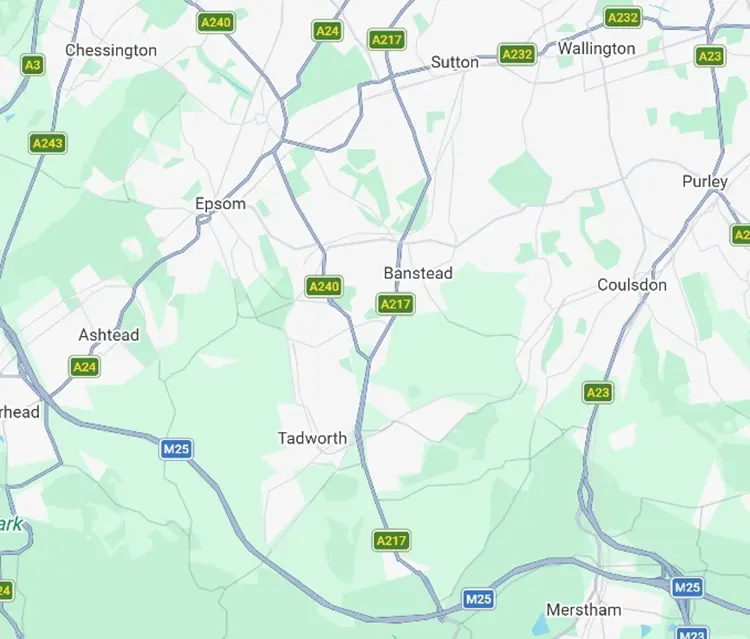 Map of Surrey – Home CCTV Installation Service Area