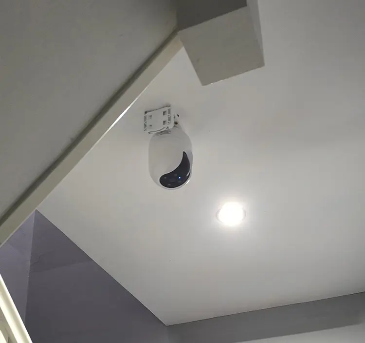 PTZ dome CCTV camera installed on ceiling at residential property in Whitton TW2, Richmond — home security installation by cctvcam.co.uk